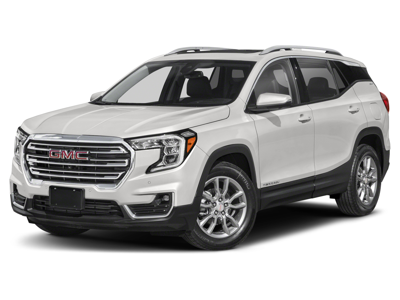 2023 GMC Terrain SLT in Marine Metallic — front three-quarter view
