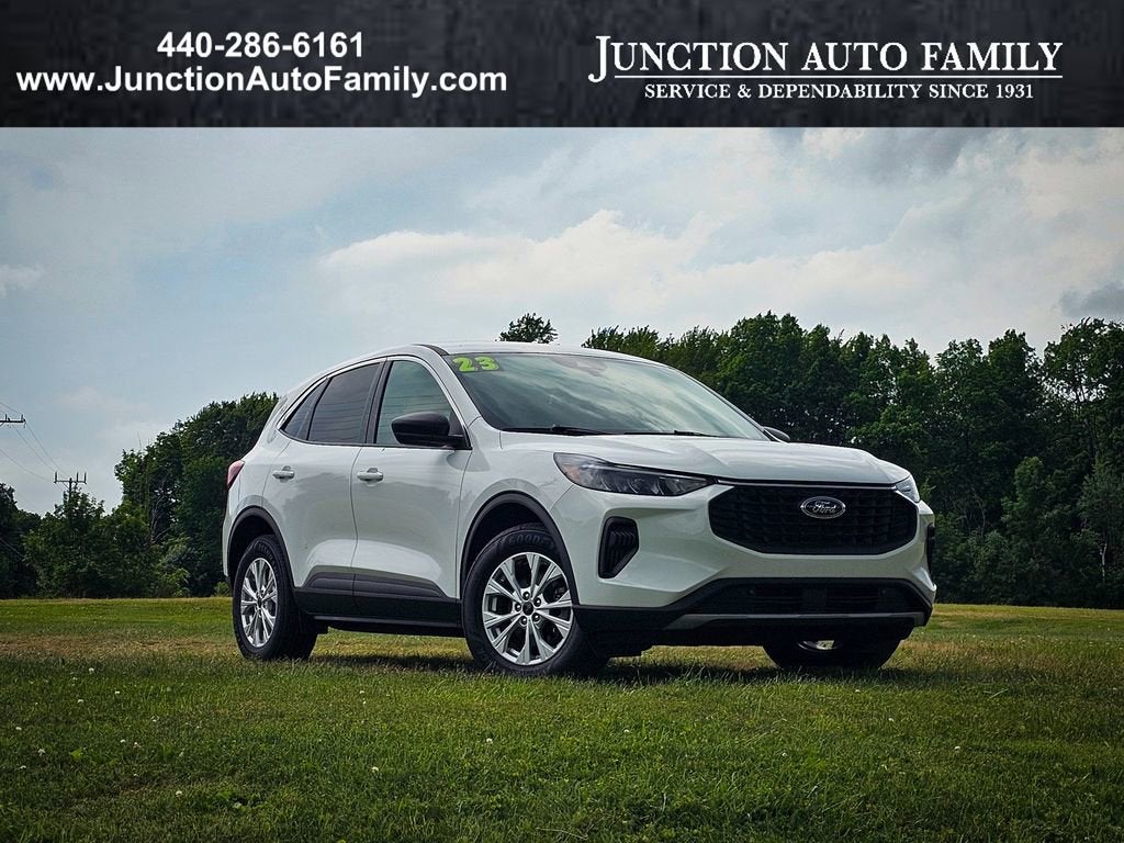 2023 Ford Escape Active in White — front three-quarter view