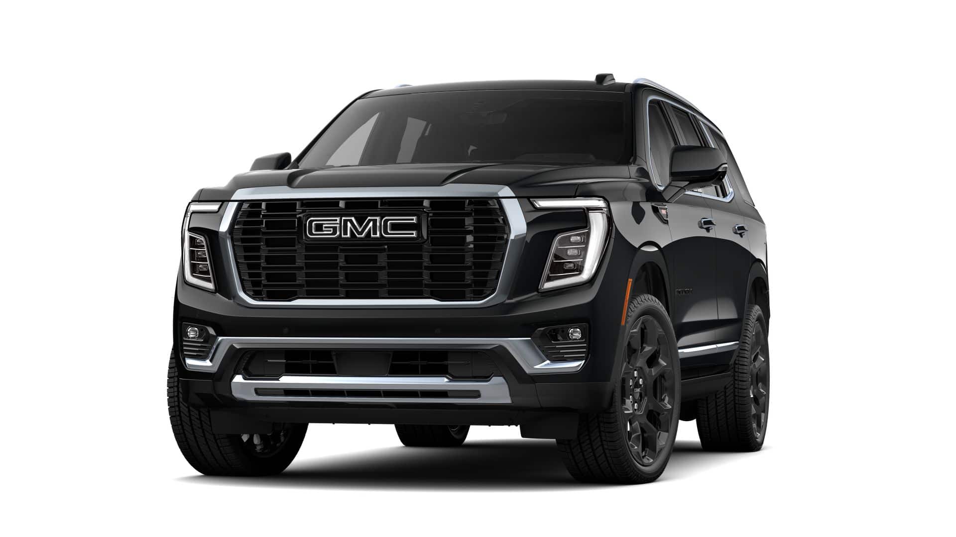 2026 GMC Yukon Denali in Onyx Black — front three-quarter view