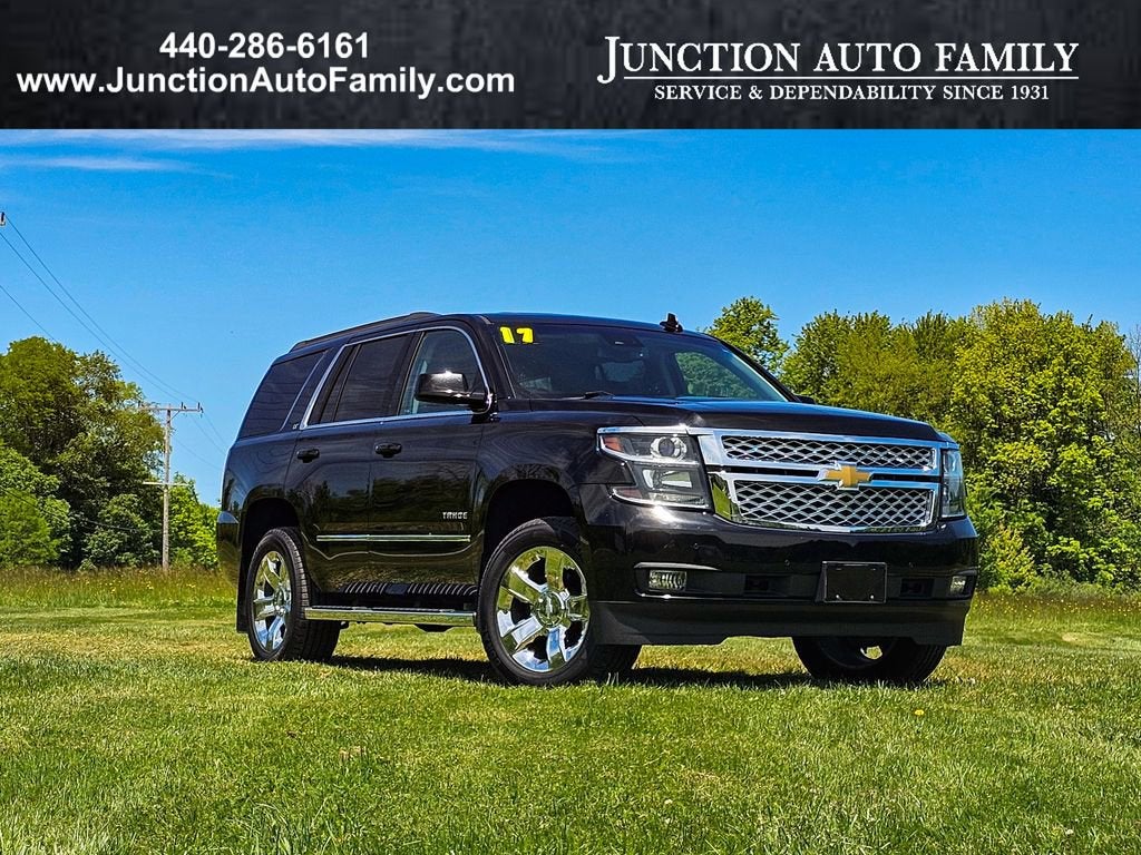2017 Chevrolet Tahoe LT in Black — front three-quarter view