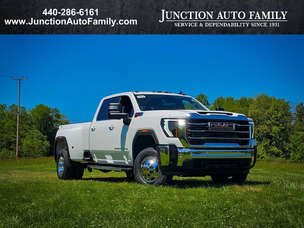 2026 GMC Sierra 3500 HD SLE DRW in Summit White — front three-quarter view
