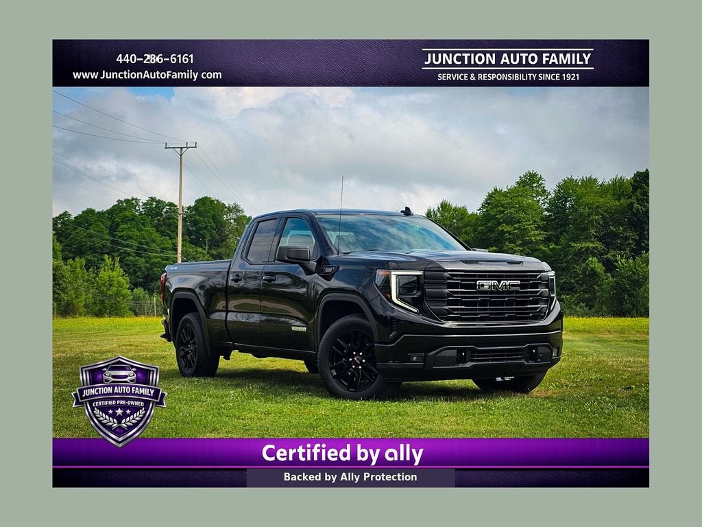 2023 GMC Sierra 1500 Elevation in Onyx Black — front three-quarter view