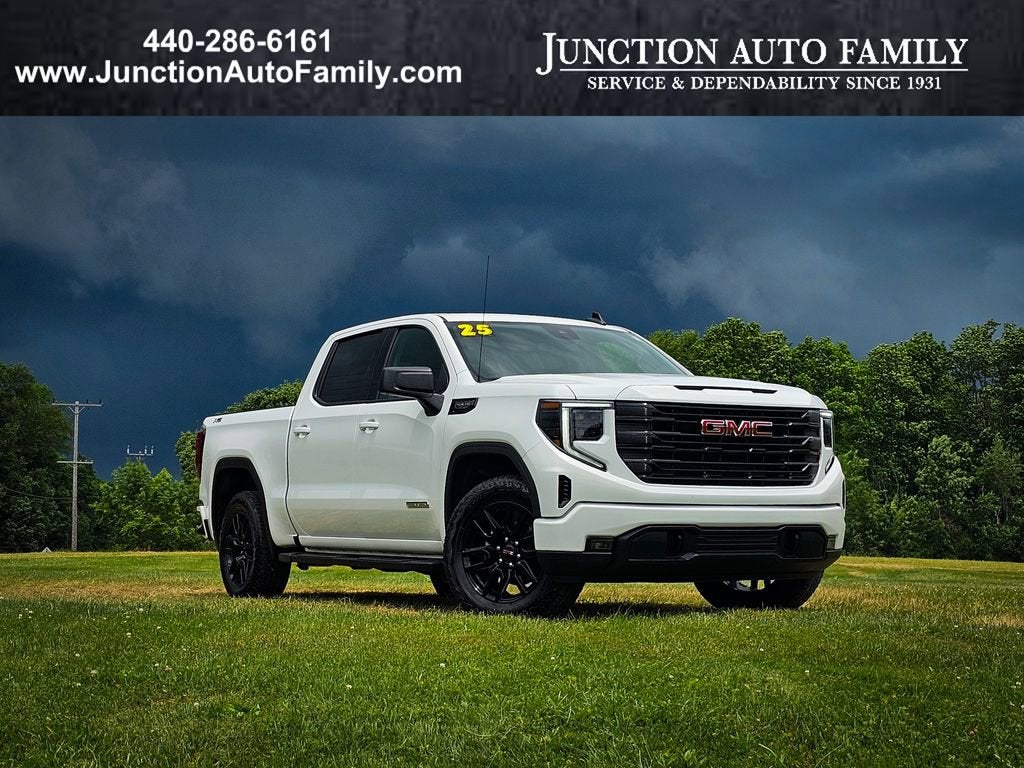 2025 GMC Sierra 1500 Elevation in Summit White — front three-quarter view