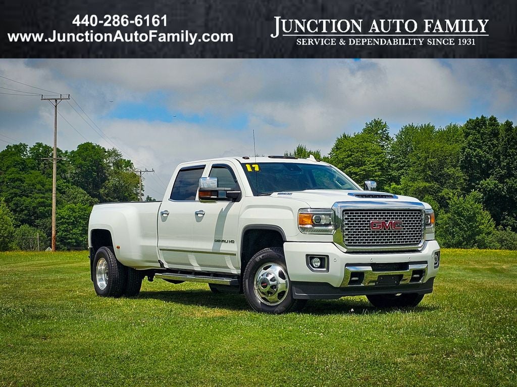 2017 GMC Sierra 3500HD Denali in Summit White — front three-quarter view